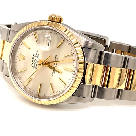 rolex mans datejust mod 16233 18kt gold & stainless steel|pre owned Rolex Datejust 16233.